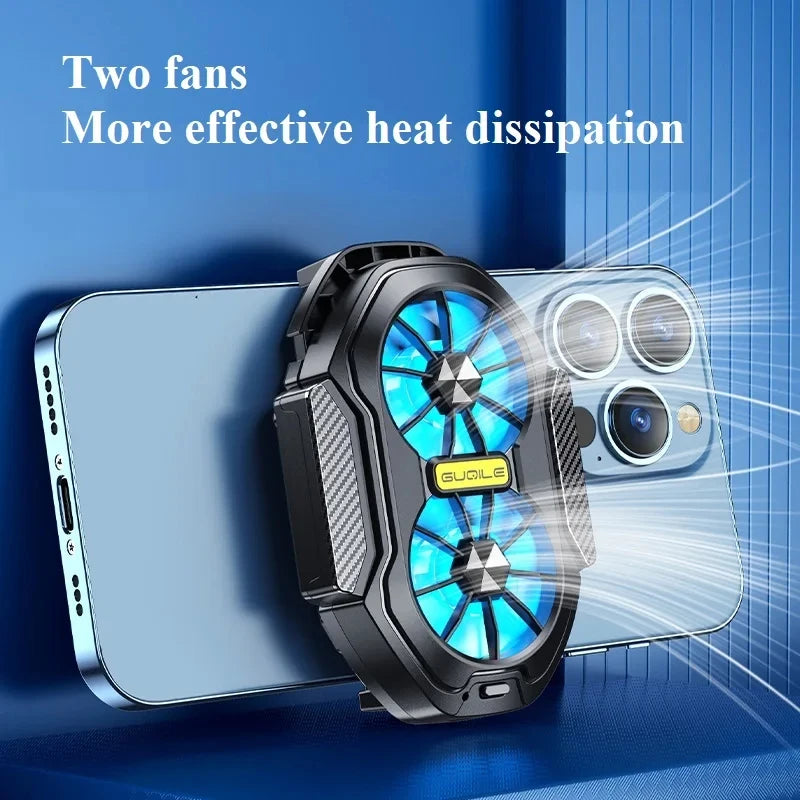 FS01 Dual Fan Mobile Phone Cooler Radiator Rechargeable Long Lasting