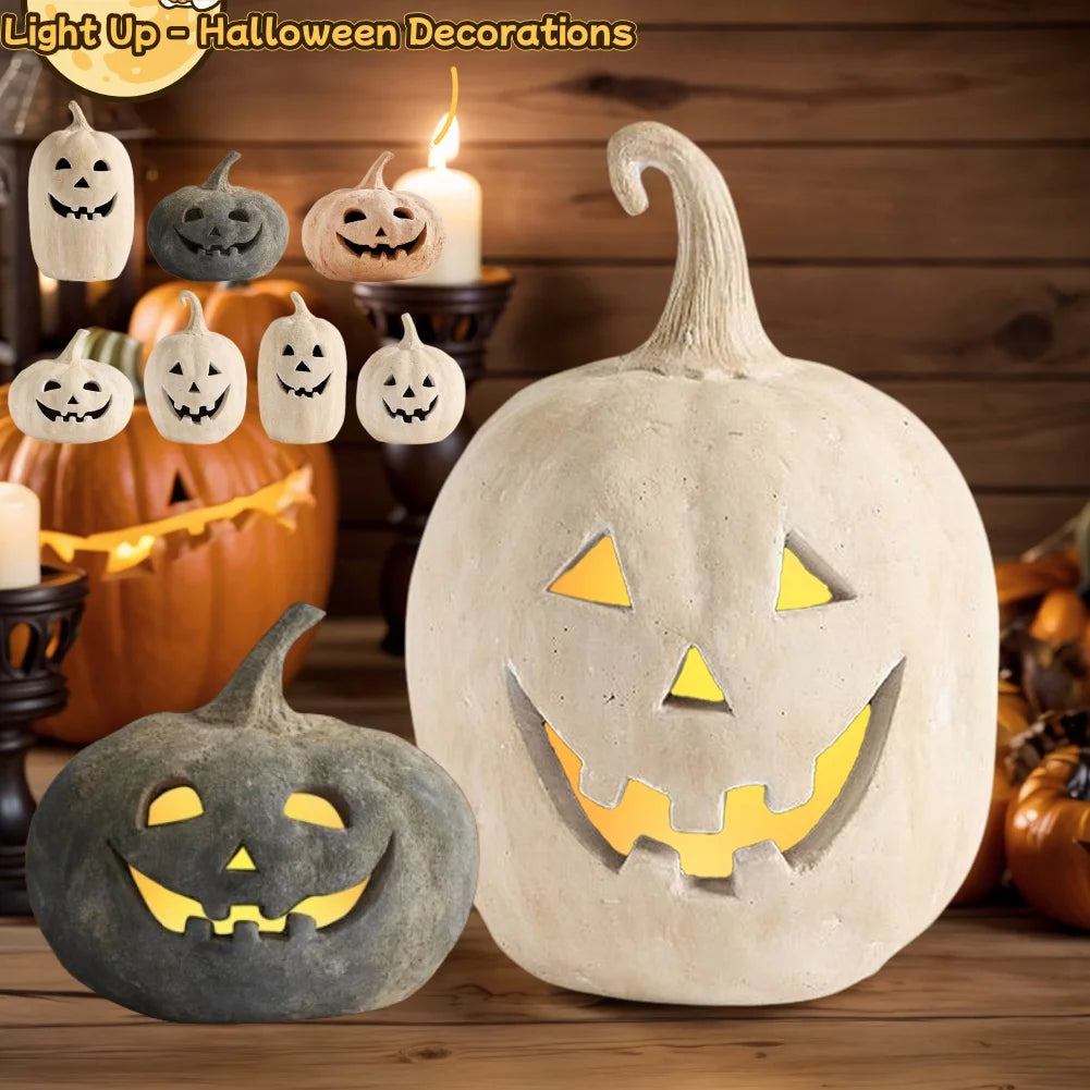 Light Up Halloween Decorations-resin Pumpkin Lantern Outdoor