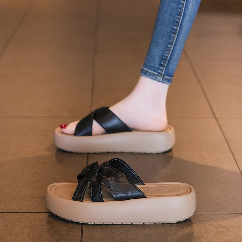 Fish Mouth Open Toe Women's Comfortable Hollow Out Breathable Mid Zpaxo