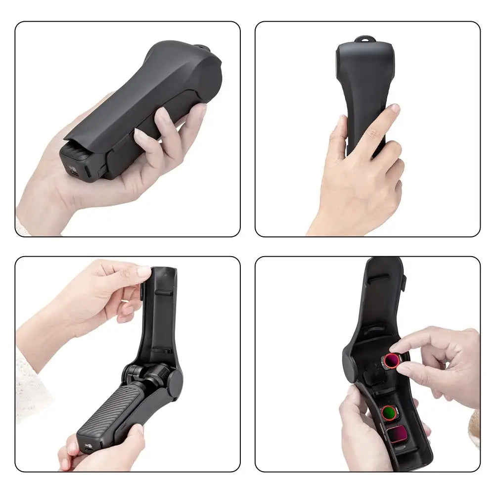DJI Osmo Pocket 4 Hard Shell Flip Case – Filter Storage & Drop Protection Camera Protective Case Zpaxo