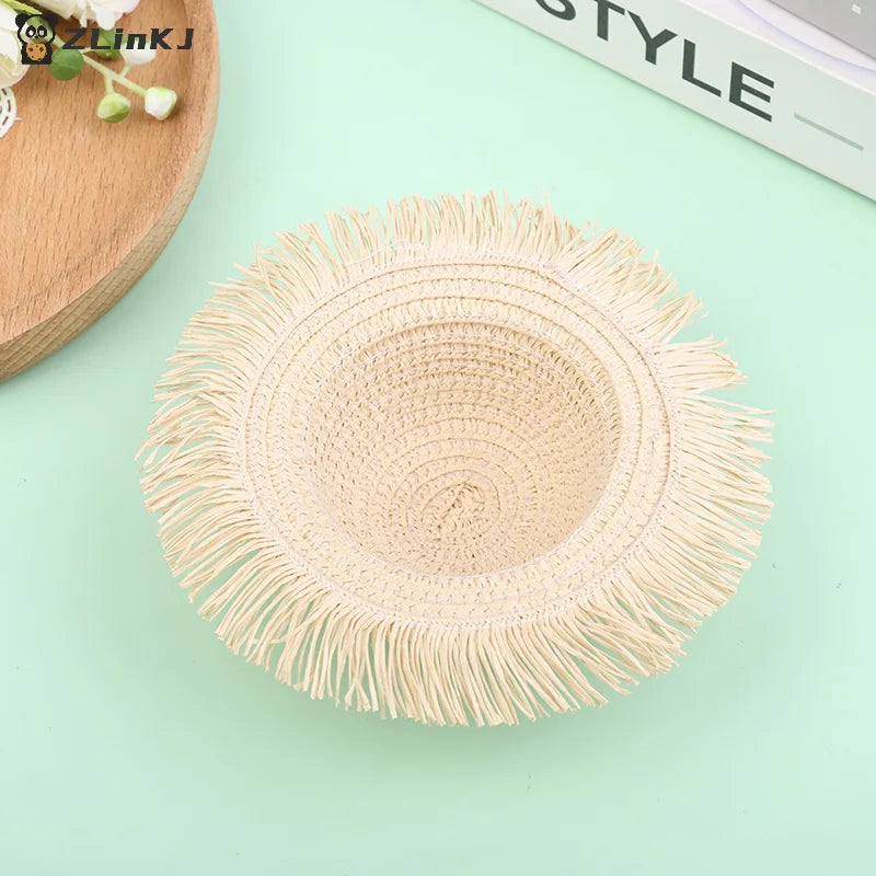 ▶1Pcs Mini Handmade Flower Hat Sun Cap For 1/6 Doll Accessories Doll Cute Hat With Bow Decoration Doll Hat Children's Toy Gift Zpaxo