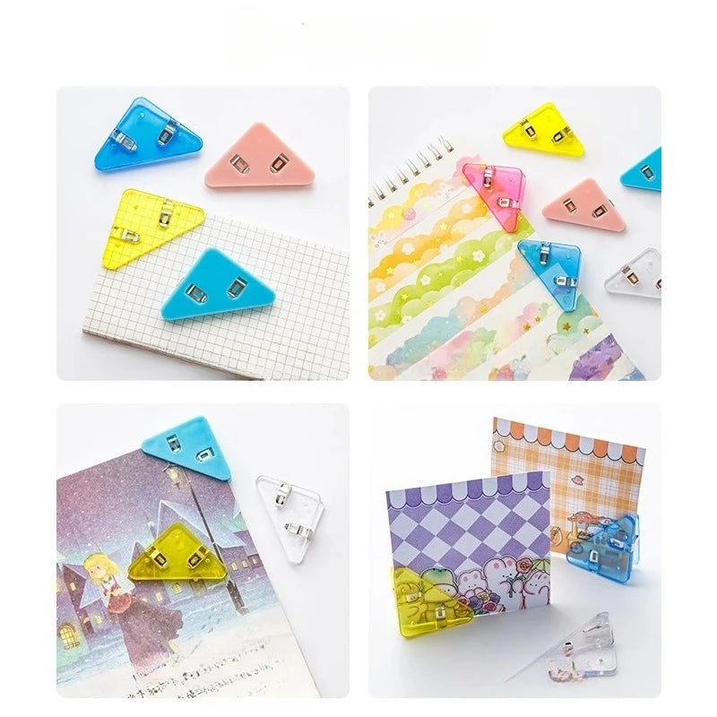 Triangle Corner Clips File Paper Clip Index Photo Clamp Page Holder