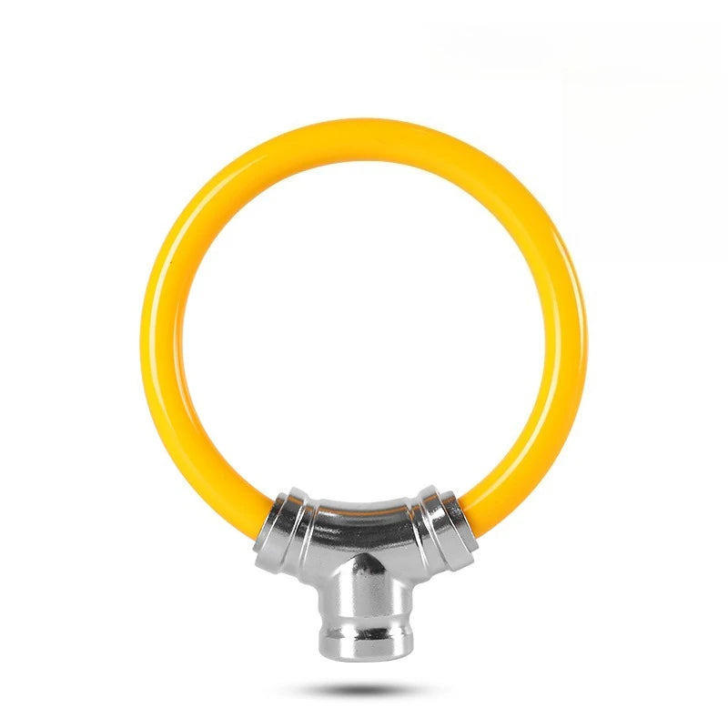 Bicycle Lock Mountain Bike Road Bike Bold Cable Lock Gold Ring Lock Battery Car Waterproof Shear-resistant and Anti-theft Lock Zpaxo orange