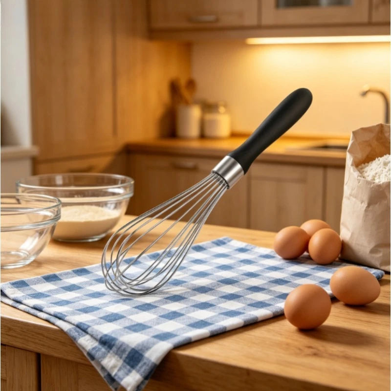 Stainless Steel Balloon Whisk Soft Silicone Handle Durable Cooking
