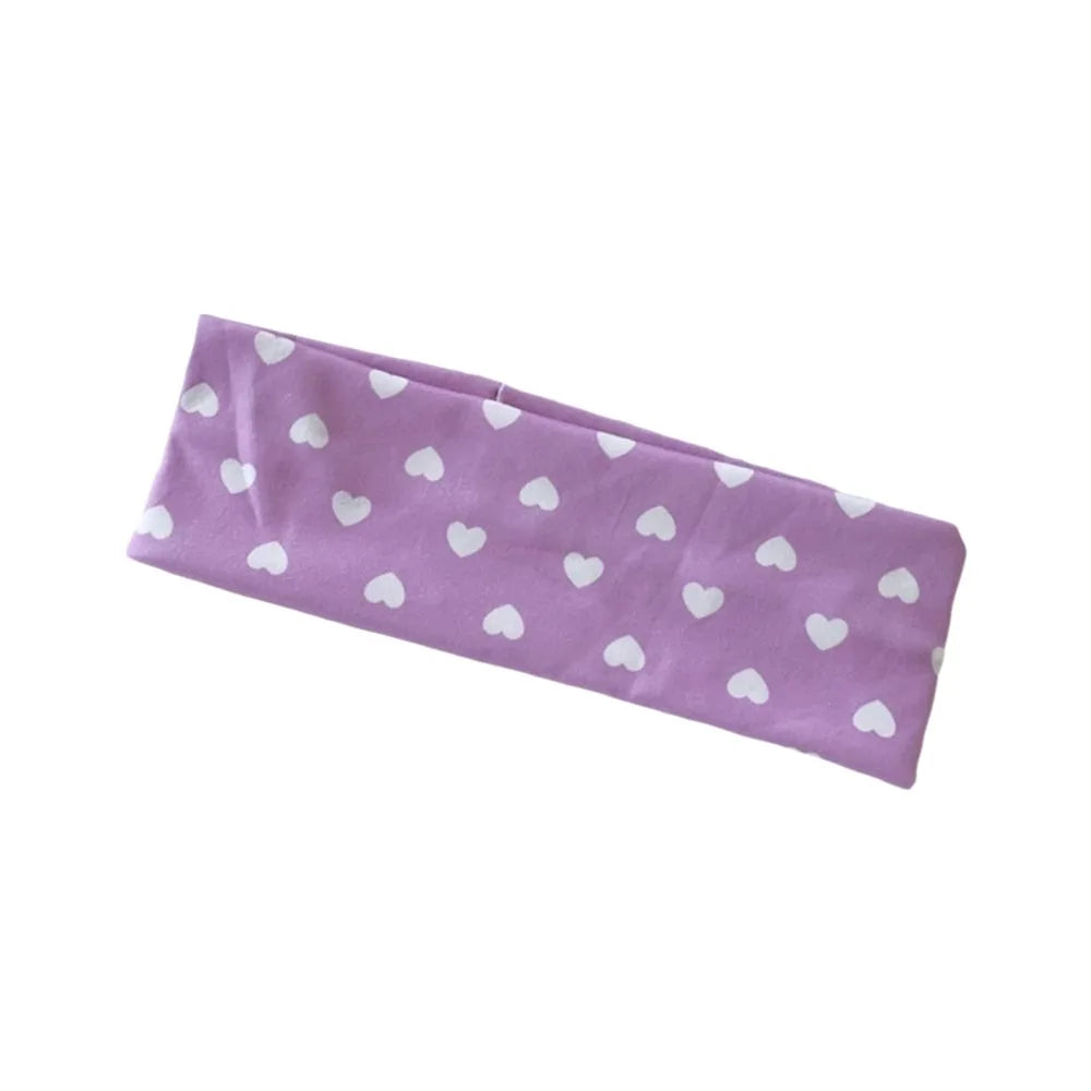 Fashion Y2K Polka Dot Headbands Elastic Love Print Wide Headbands Sweat-absorbent Sport Hairband Hair Accessories Zpaxo Purple