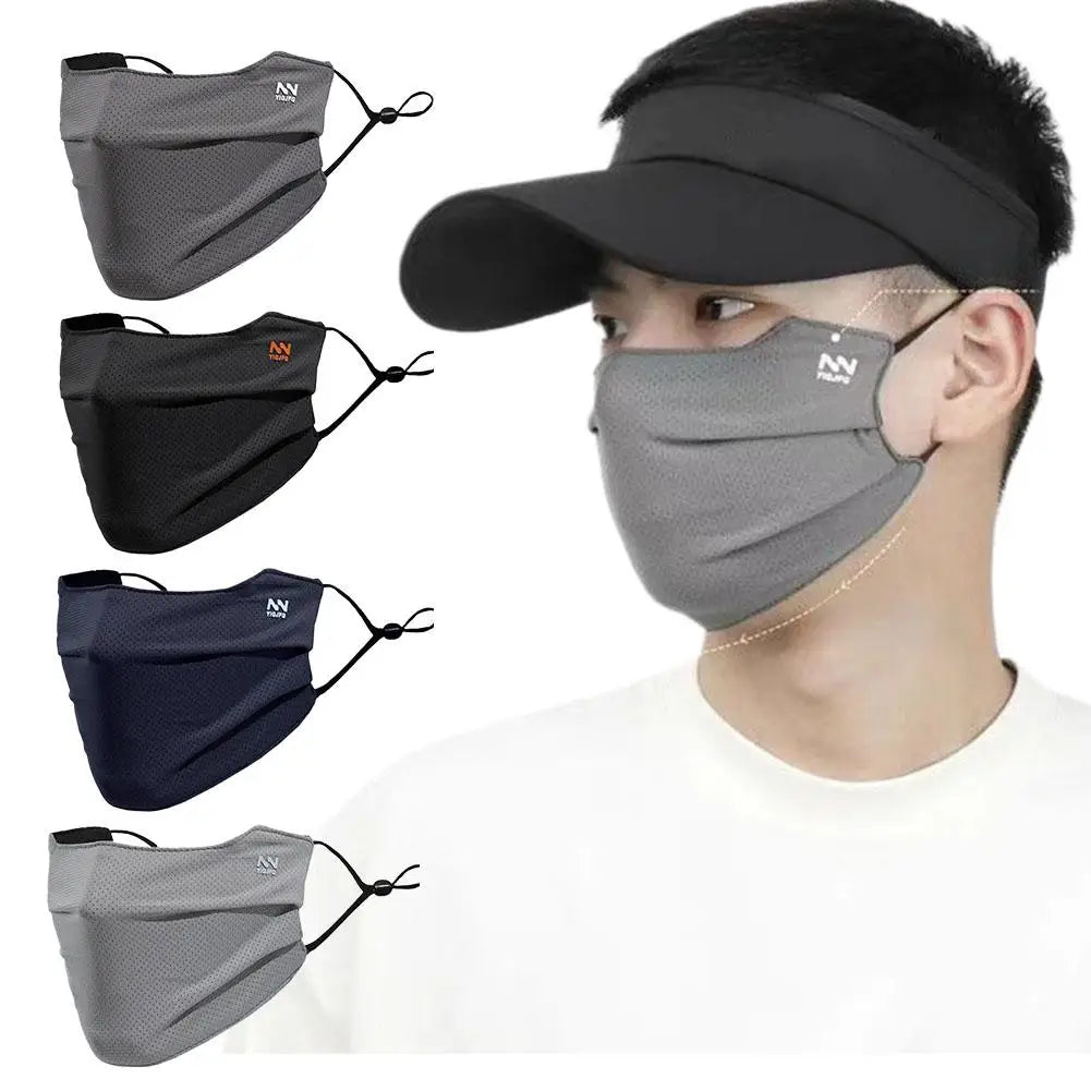Breathable Ice Silk Face Cover UV Face Shield Washable Reusable Sun Protection Face Mask for Motorcycle Running Riding Exercise Zpaxo