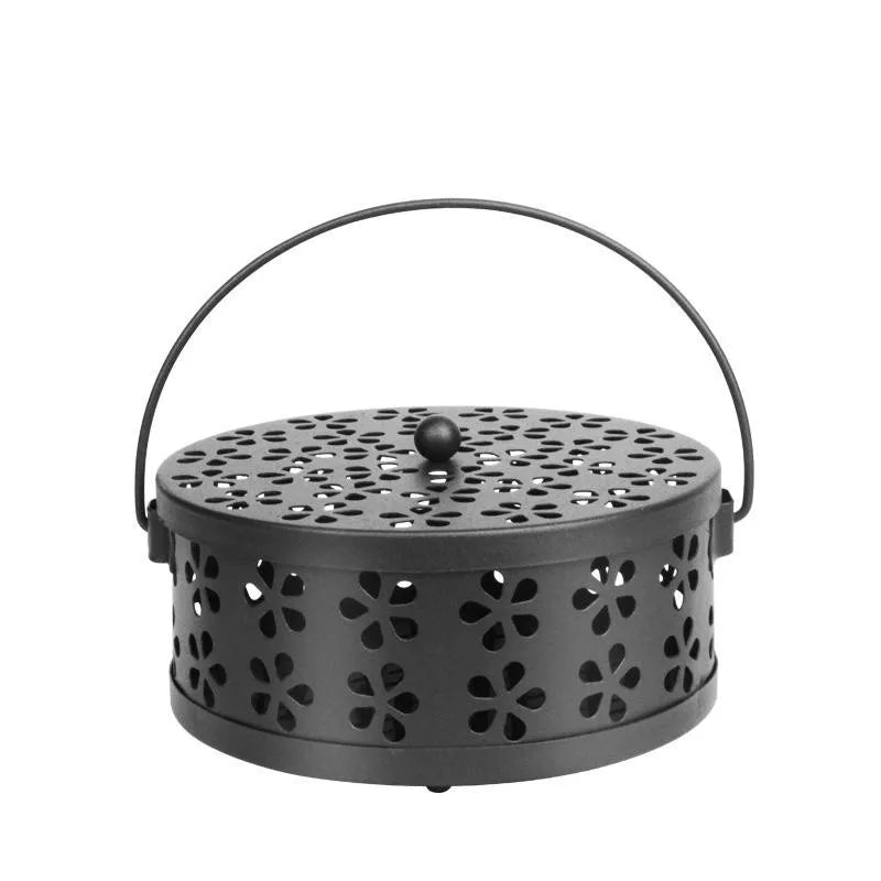 Creative Mosquito Coil Box and Holder, Indoor and Outdoor Fireproof Aroma Burner, Large Mosquito Coil Burner, Mosquito Coil Tray Zpaxo Black