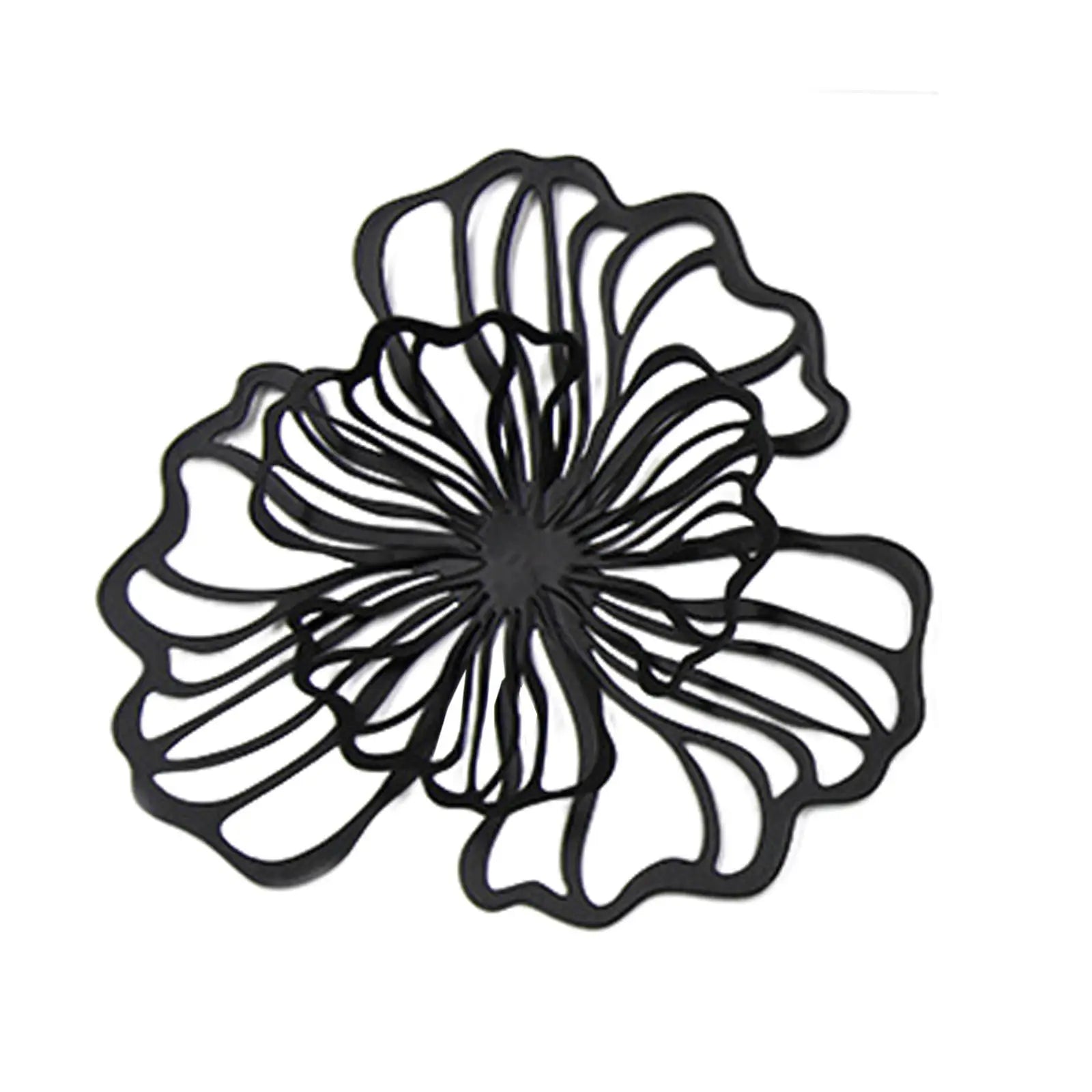 Metal Flower Wall Art Decor – Iron Floral Wall Hanging Metal Wall Art Zpaxo Black Small