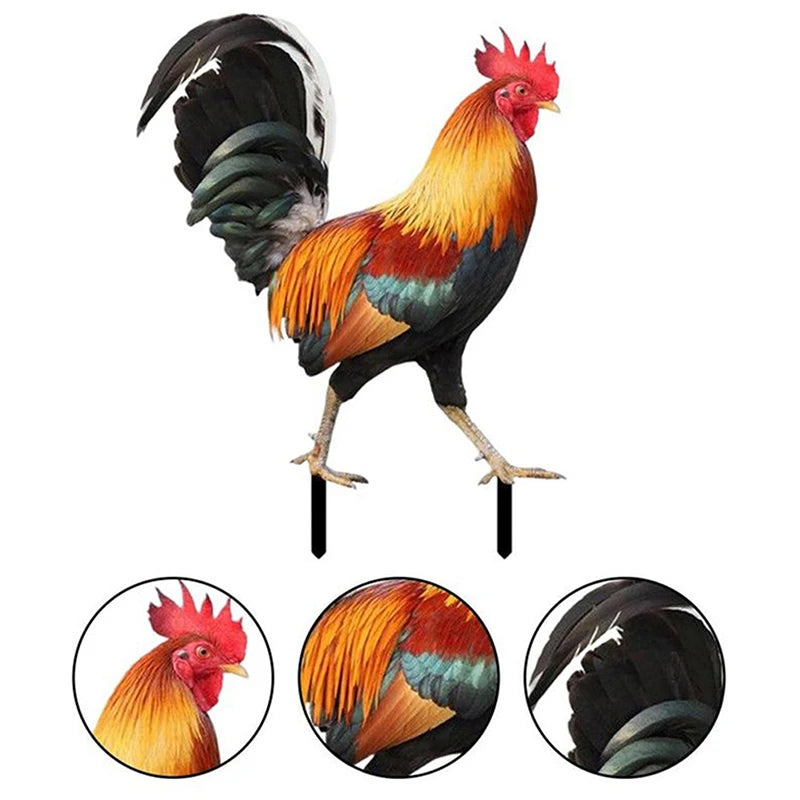 Garden Rooster Statue Chicken Sculpture For Yard Decor Weatherproof Hen Figurine For Patio Backyard Home Outdoor Decoration Zpaxo