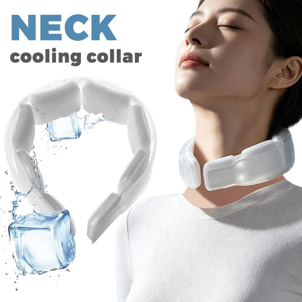 Natural Cooling Cube Cooling Neckband Indoor Wearable Ice Ring Cooler Reusable 18℃/64℉ Freeze for Hot Summer Outdoor Work Sports Zpaxo