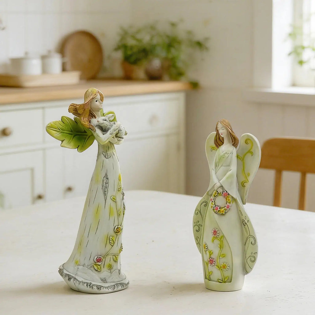 Fairy Statues Resin Hand-painted Desktop Decoration Flower Statue