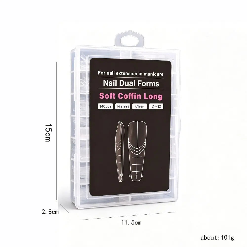14 Sizes French Nail Dual Form Inner Line Reusable Extension Mold Zpaxo