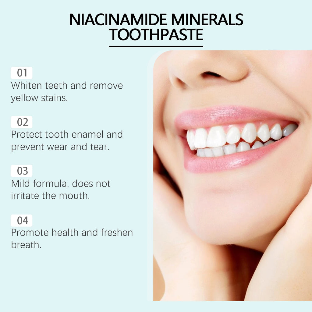 Niacinamide Bleaching Toothpaste Remove Tartar Reduce Tooth Plaque Stains Clean Oral Hygiene Breath Teeth Whitening Toothpaste Zpaxo