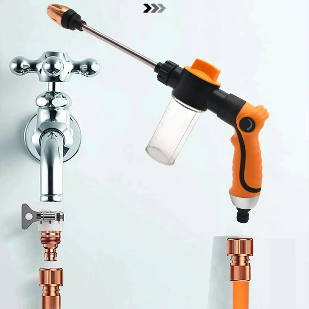Garden Hose Nozzle Heavy Duty Adjustable Spray Gun Aluminum Alloy