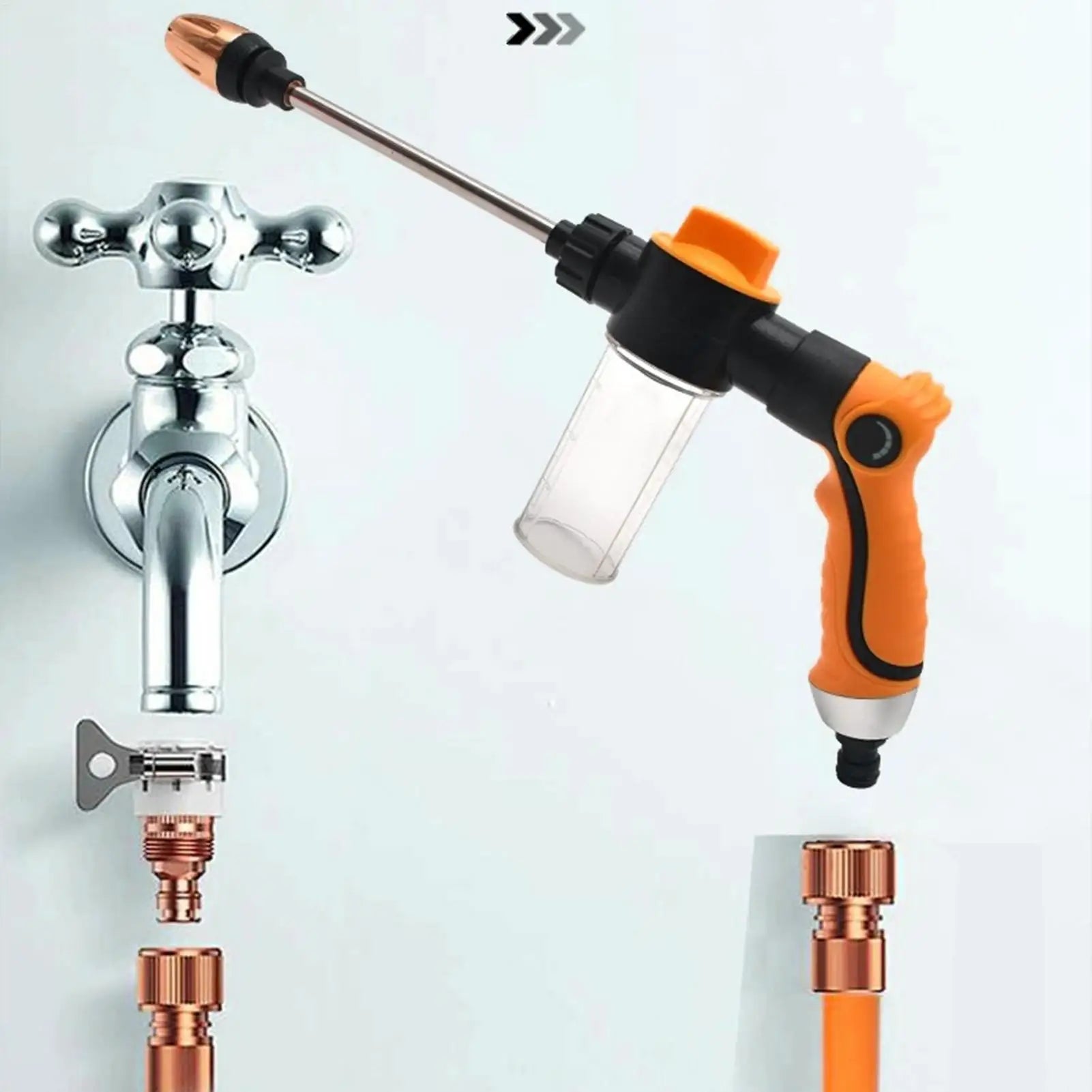 Garden Hose Nozzle Heavy Duty Adjustable Spray Gun Aluminum Alloy