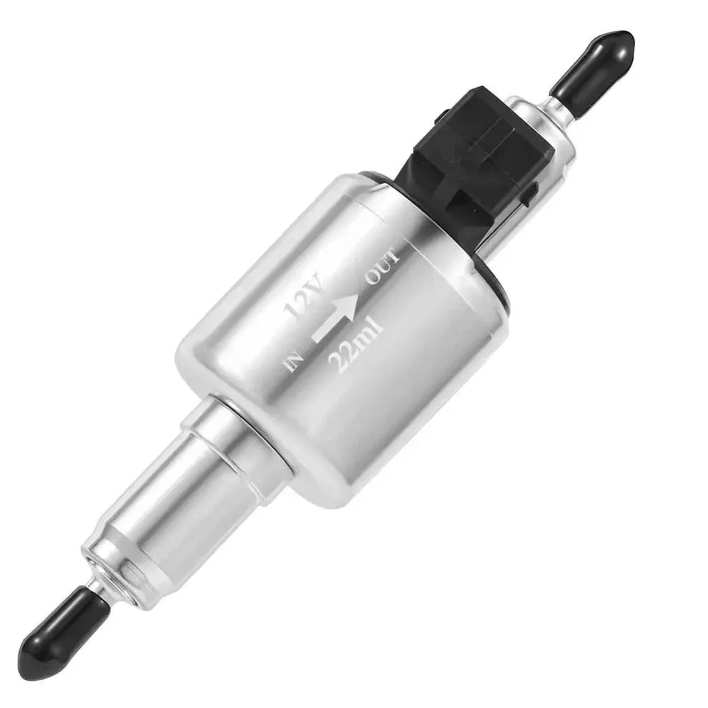 12V 24V Diesel Heater Oil Pump Low Noise 22ML Capacity Electronic Oil Pump Pulse Metering Inline Design Diesel Pump Air Heater Zpaxo Silver-12v