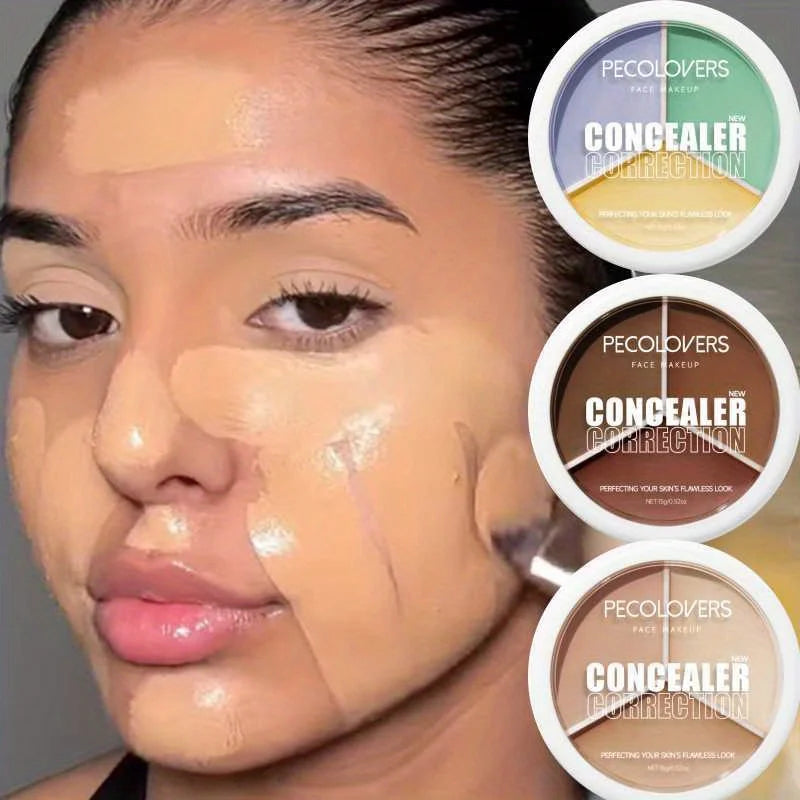 3 Colors Moisturizing Concealer Palette Full Coverage Concealer Even Skin Tone Face Foundation eye Face Cosmetics Lasting Zpaxo