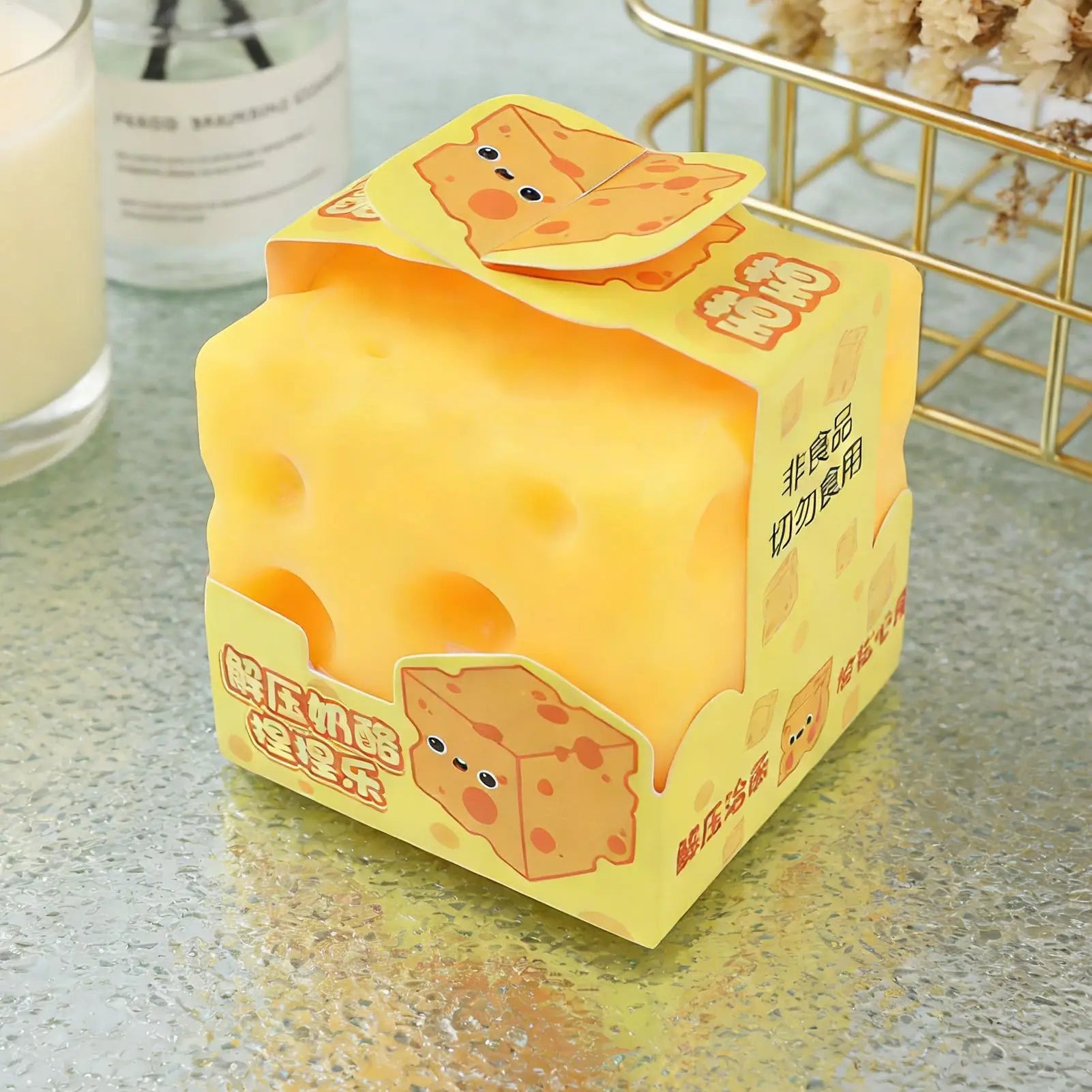 Cheese Stress Toy Sensory Pinching Fidget Soft Squeeze Novelty Kids