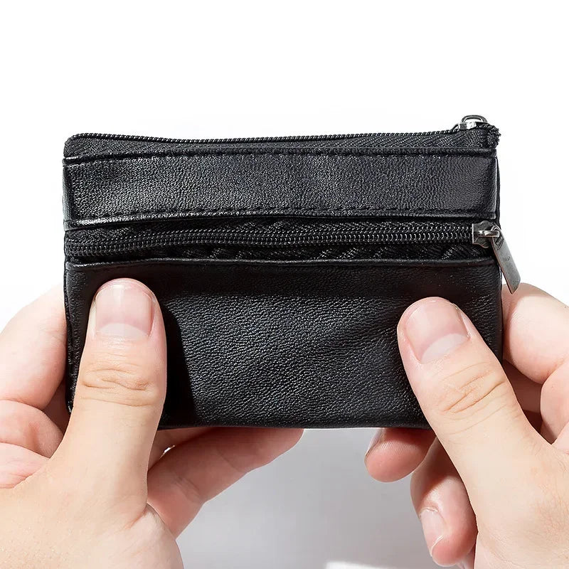 Mini Zipper Coin Purse – PU Leather Wallet & Key Holder