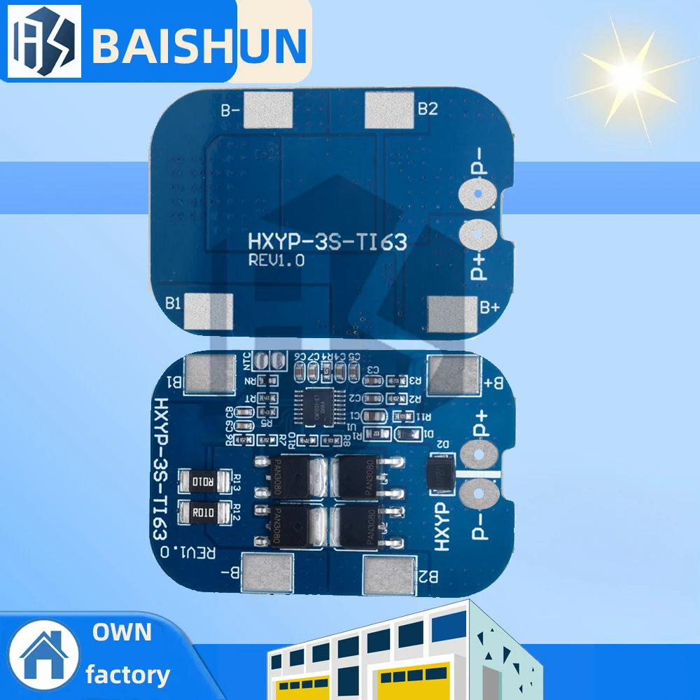 3S 14A 12.6V BMS Lithium Battery Protection Board Overcharge Overdischarge Short-Circuit Protection for 18650 Battery Packs Zpaxo 3s 14a 5pcs