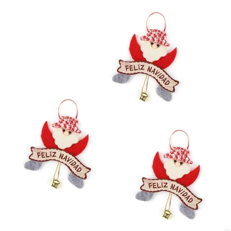Santa Pendant Christmas Bells Hanging Ornament Tree Decorations