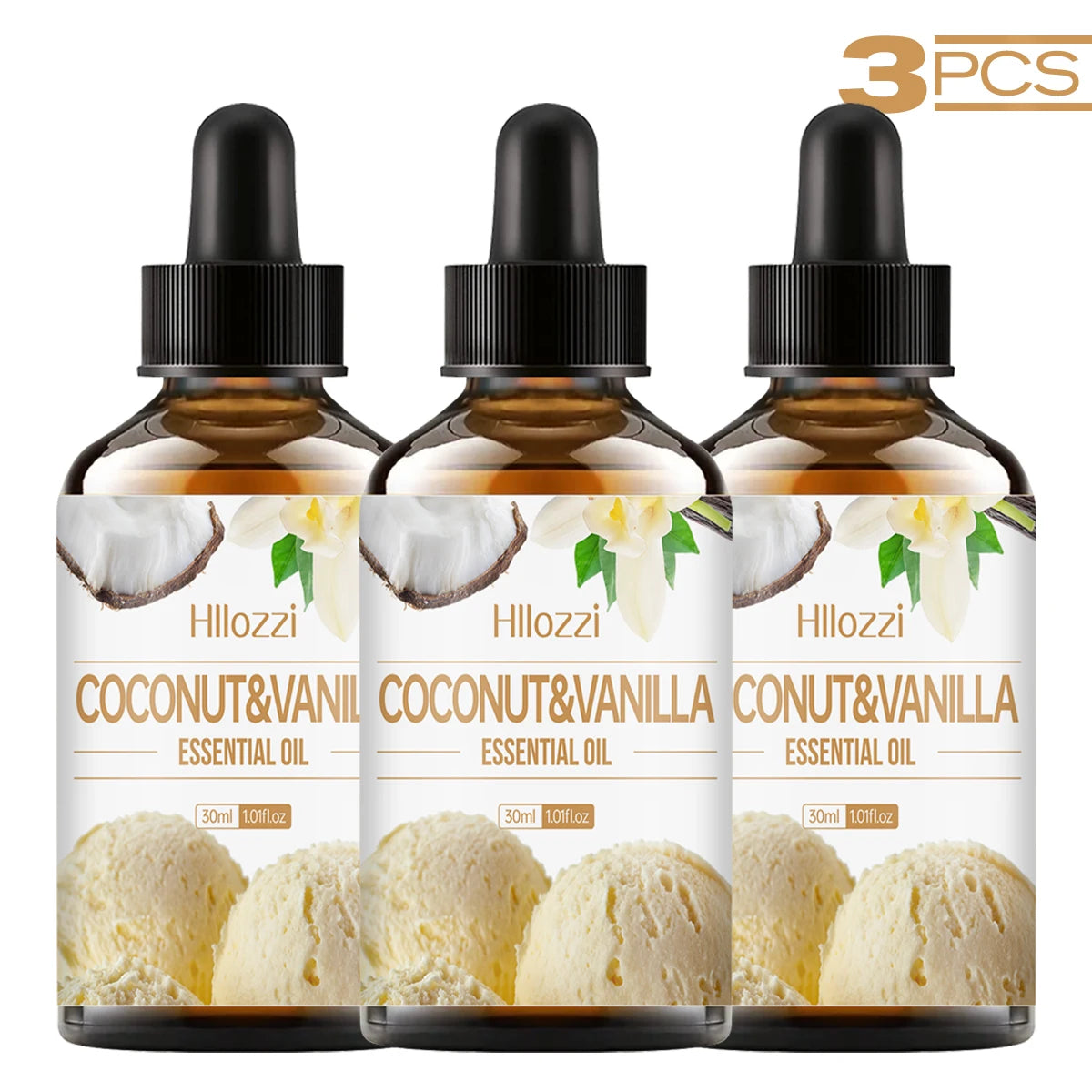 Plant Essential Oil 3 Fruit Aromatherapy Soap Making DIY Multi Zpaxo COCONUT VANILLA 3PCS 30ml