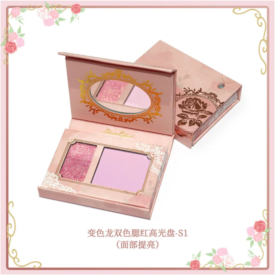 SheenEffect chameleon pigment Highlighter Blush Palette Super Ultra Shiny Original Cheek Makeup Cosmetics Zpaxo S1