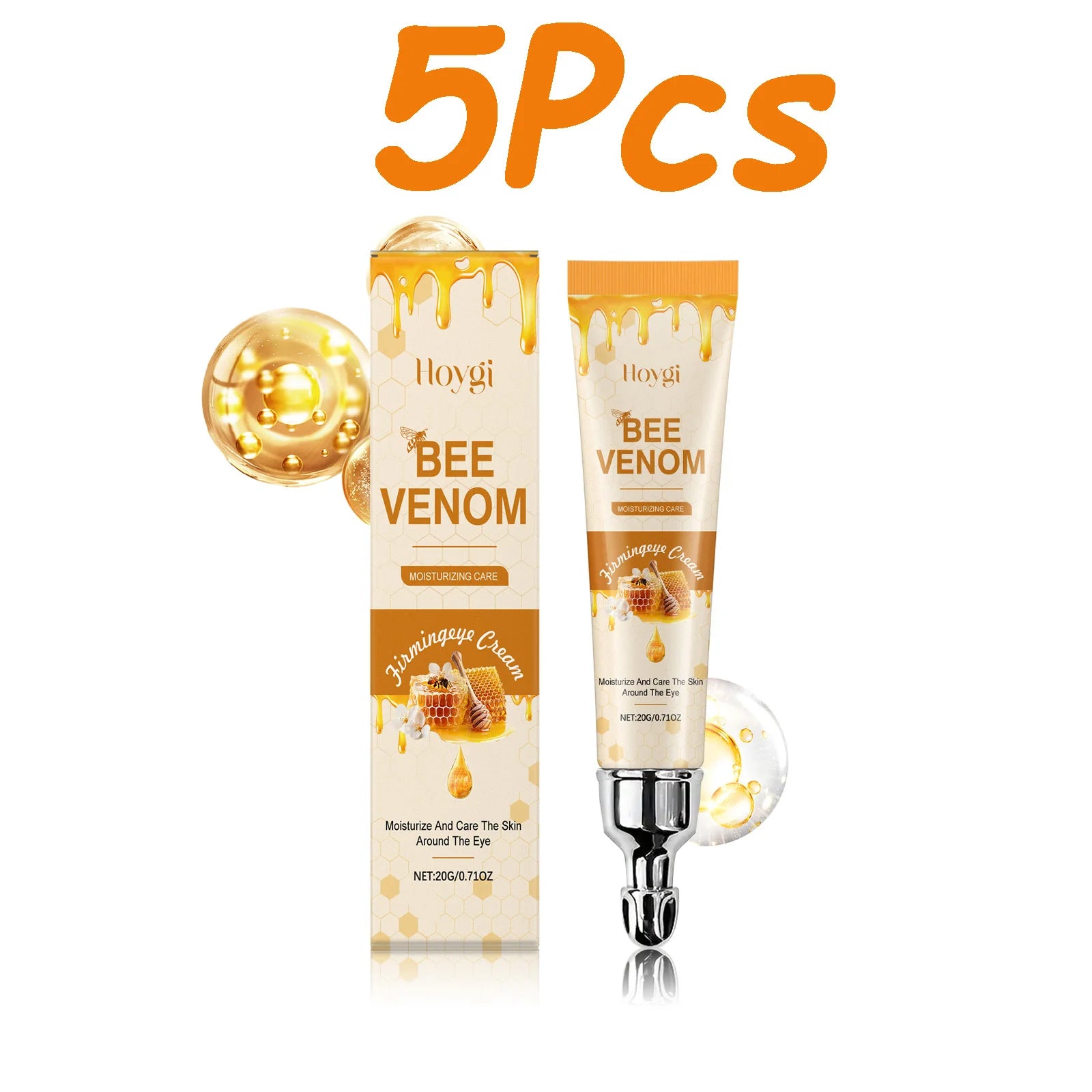 Hoygi Bee Venom Eye Cream – Anti-Aging, Dark Circles & Firming Anti-Aging Eye Cream Zpaxo 5 x 20g Boxed