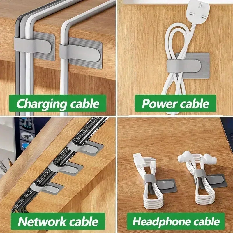 Reusable Cable Ties Fastening Wire Organizer Cord Rope Holder Self Adhesive Adjustable Cord Organizer Straps Desk Management Zpaxo