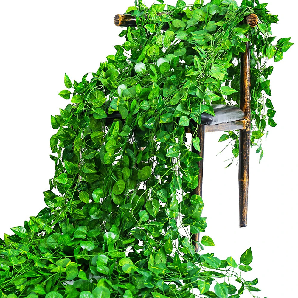 12 6 Artificial Liana Vine Wall Hanging Fake Plants Ivy String Leaves