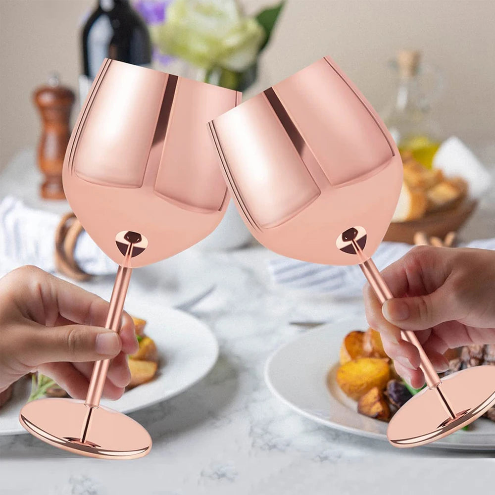 Stainless Steel Wine Glass 500ml Unbreakable Metal Wine Glass for Drinking Cocktails Wine Bar Home Outdoor Party 1PC Zpaxo