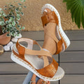 Summer Women's Lightweight Comfortable Fish Mouth Open Toe Hollow Out Zpaxo dark brown 43