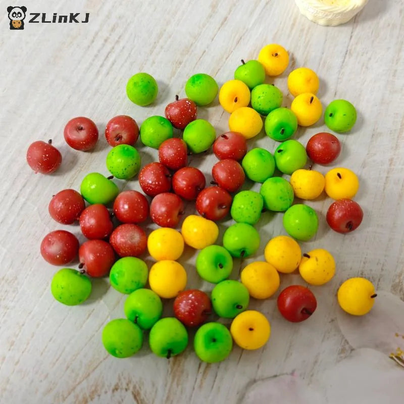 ▶5Pcs Mini Simulated Little Apple Doll Accessories Toys 1/12 Dollhouse Miniature Food Play Scene Decoration Zpaxo