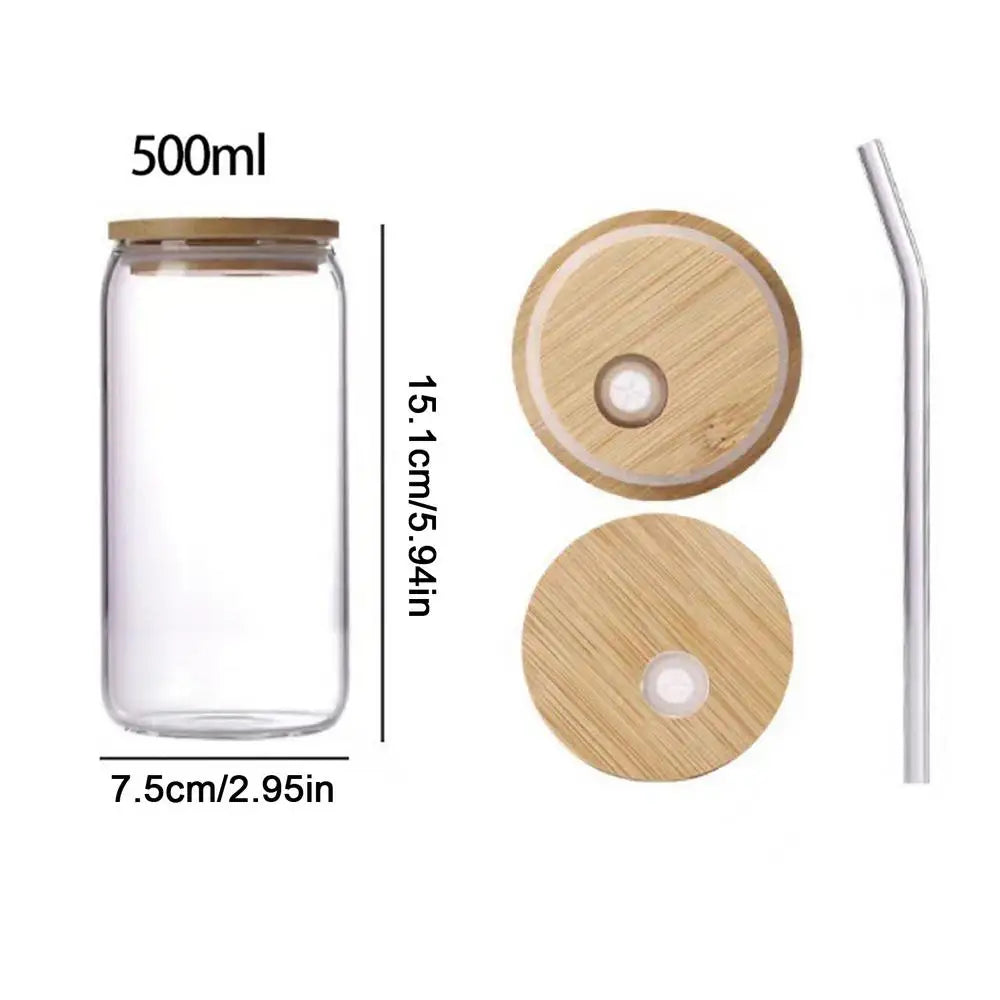 Bow Shape Glass Cup Lid Straw Cute Aesthetic Drinkware Iced Coffee