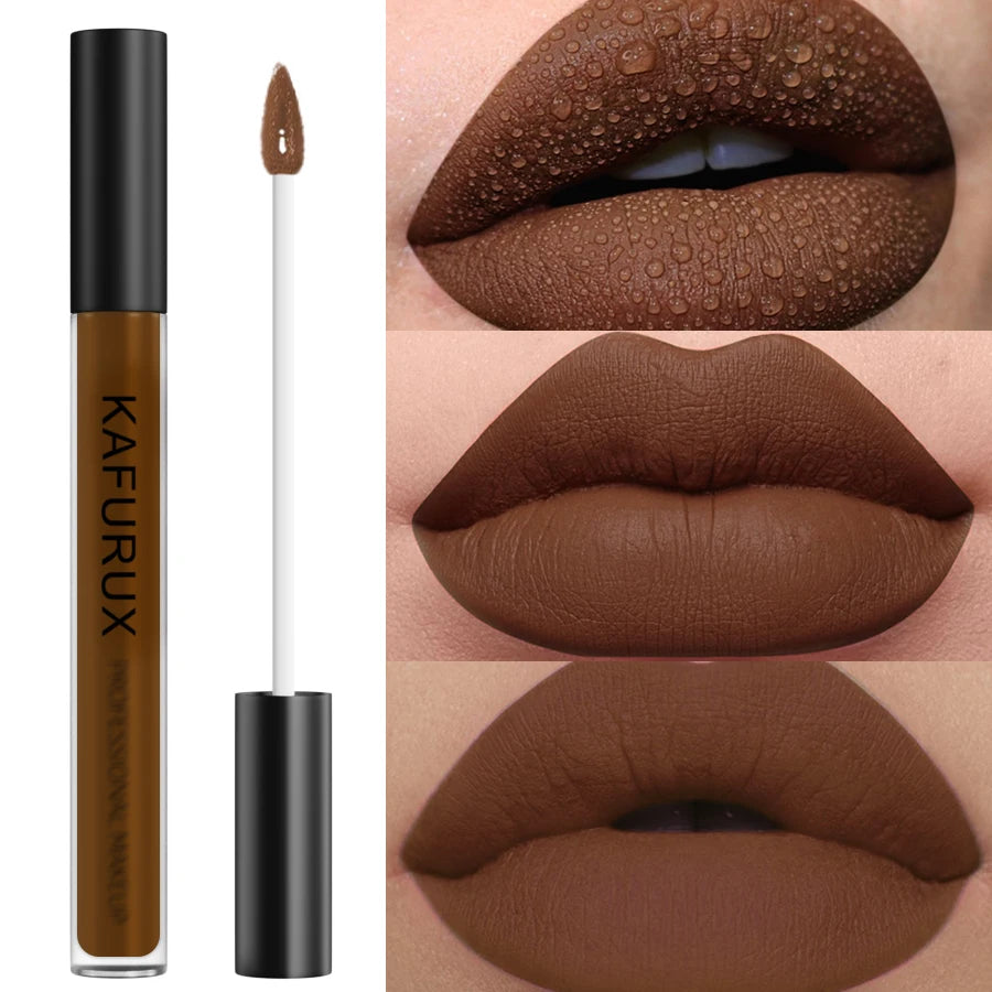 12 Colors Matte Lip Glaze Velvet Finish Liquid Lipstick Waterproof