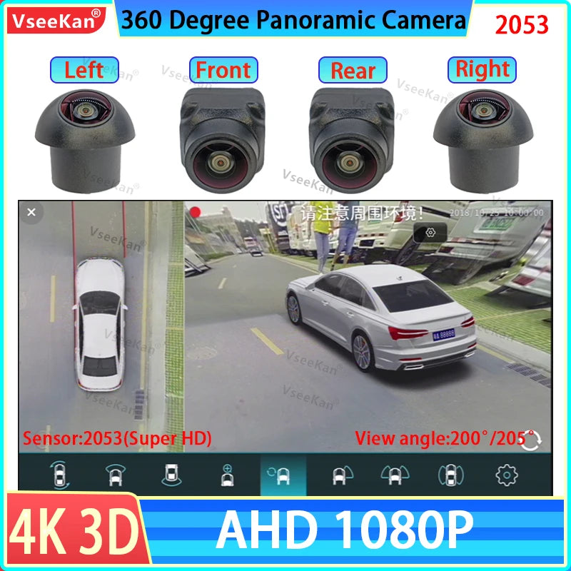 8K AHD1080P 720P 3D 360 Camera Panoramic Surround View Zpaxo