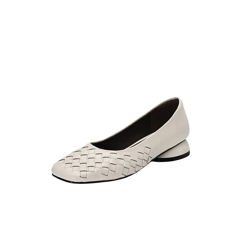 Woman Fashion Heeled Sandals Summer Dress Shallow Shoes Weave Retro Women Shoes 2025 New Designer Trend Walking Zapatos De Mujer Zpaxo
