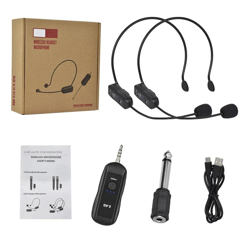 KEBIDUMEI Head-mounted Microphone Mic Wireless Lavalier Amplifier Zpaxo 1 to 2