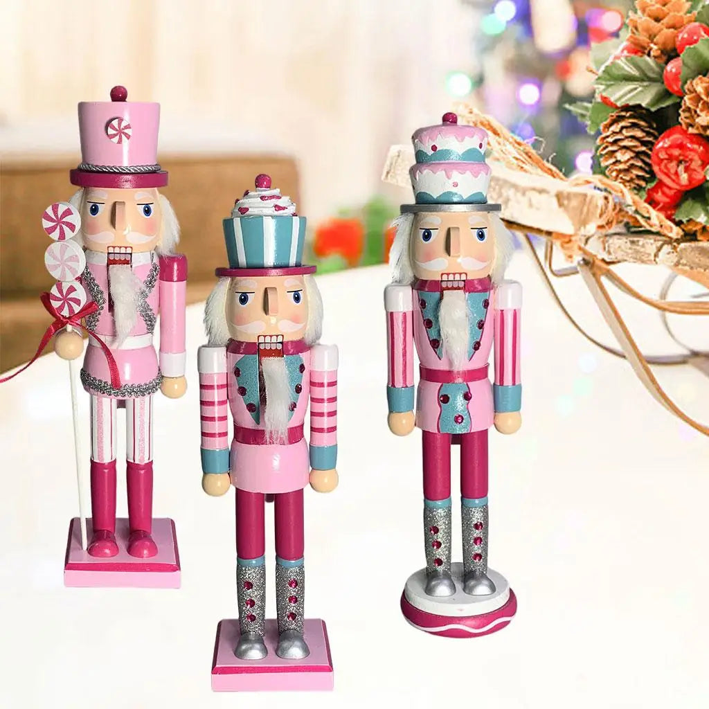 Christmas Nutcracker Soldier Doll Wooden Puppet Statue Art Crafts Zpaxo