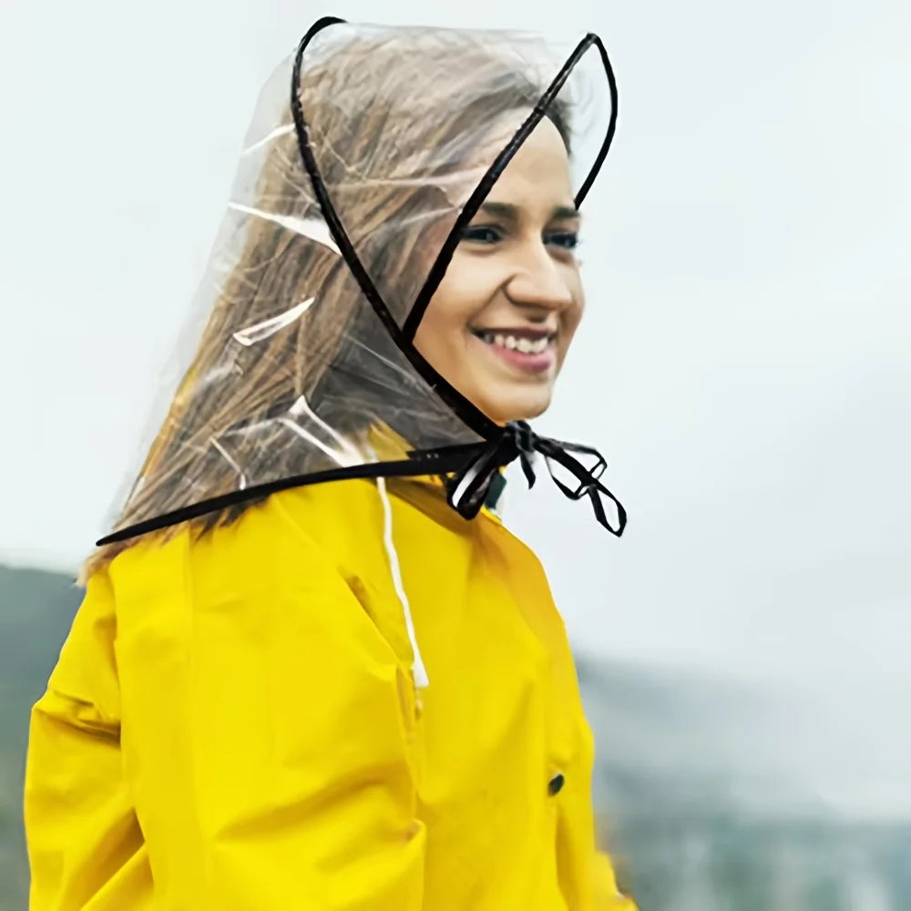 Clear Reusable Waterproof Rain Hat Wide Brim Women Lady Outdoor Zpaxo