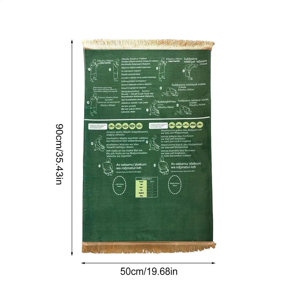 Prayer Mat 50x90cm Bilingual Guided Educational Rug Soft Step