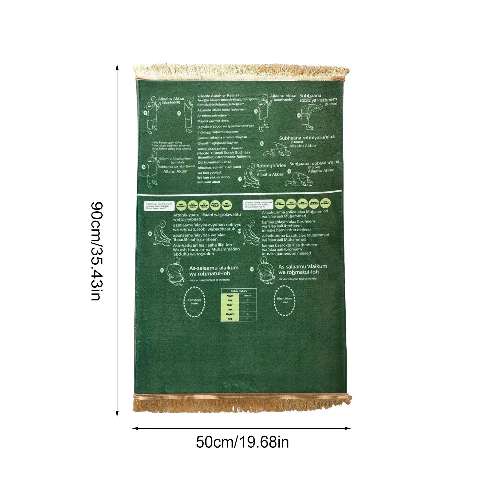 Prayer Mat 50x90cm Bilingual Guided Educational Rug Soft Step