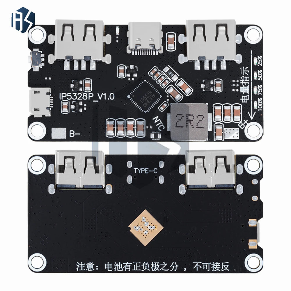 IP5328P Dual USB-C PD Fast Charging Module 3 7V 5V 9V 12V Boost Zpaxo