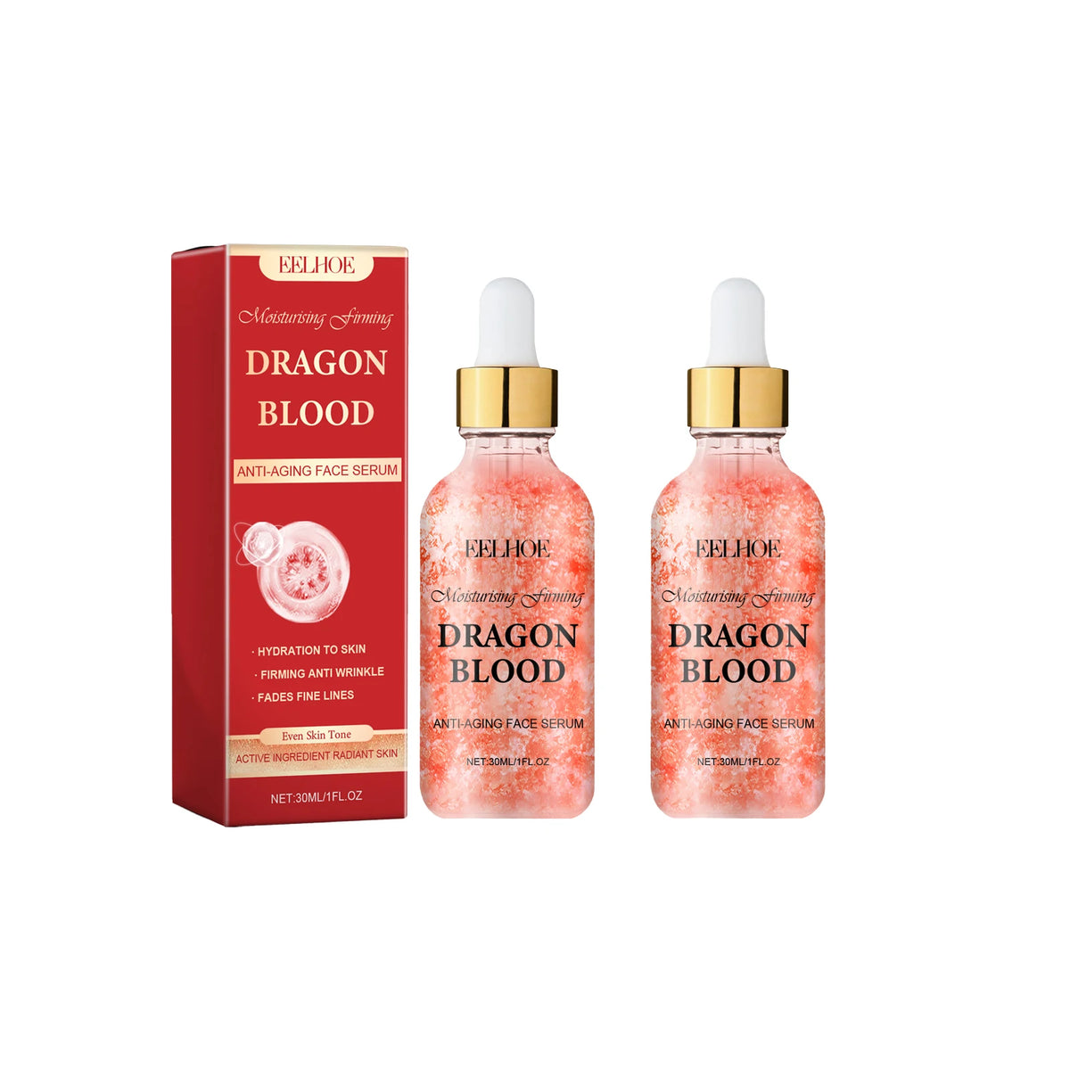 EELHOE Dragon Blood Placenta Royal Anti Aging Serum Fast Wrinkle Reduction Firming Lifting Brightening Moisturizing Face Care Zpaxo 2PCS