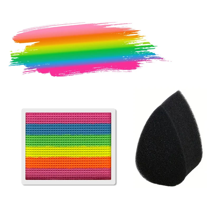 Palette Rainbow Stripe Paint Water Based Face Body Halloween Cosplay Zpaxo 2pcs-07