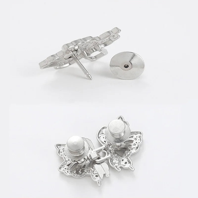 Jeans Button Adjustable Clips for Pant Skirts Waist Tightener Buckle Snap Button Adjuster Butterfly Pin Button Clothing Supplies Zpaxo