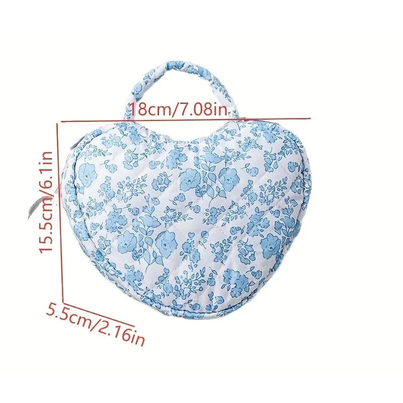 Home Handheld Floral Pattern Women's Makeup Bag, Travel Portable Quilted Storage Bag, Niche Design, Large Capacity Wash Bag Zpaxo