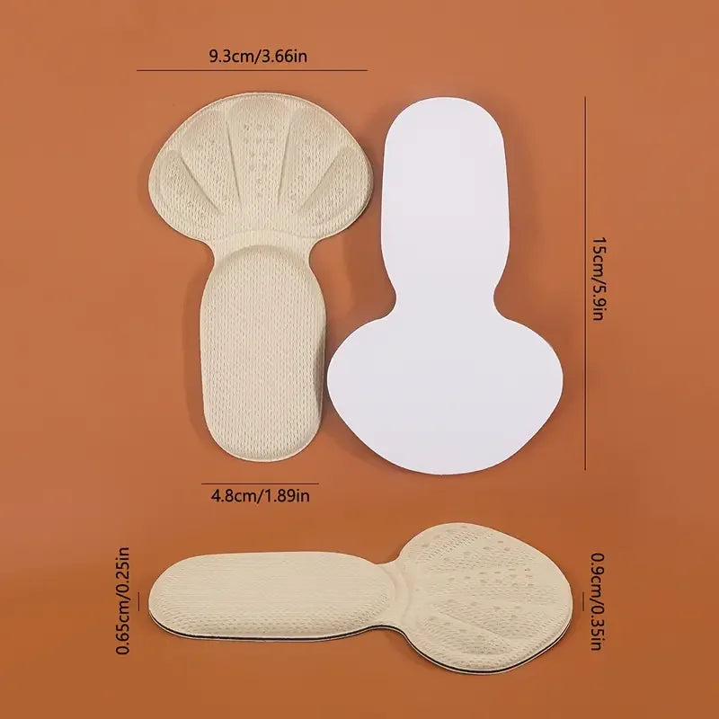 1 Pair Soft TPE Heel Cushions - Anti-Slip Grips for Shoe Fit & Height Boost, Breathable Cuttable Insoles Zpaxo