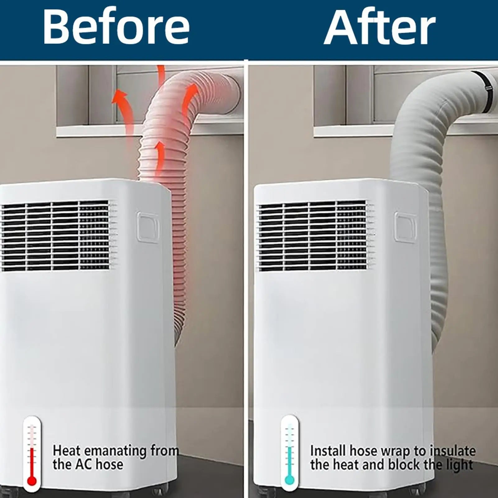 Portable Air Conditioner Hose Cover Exhaust Duct Insulation Sleeve