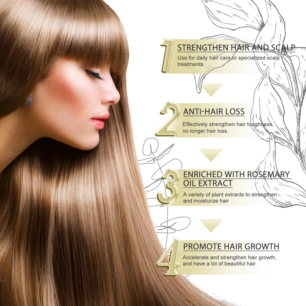 60ml Rosemary Hair Oil for Thicker Stronger Hair Growth Reduce Breakage Scalp Treatment Nourishing Hair Care for All Hair Types Zpaxo